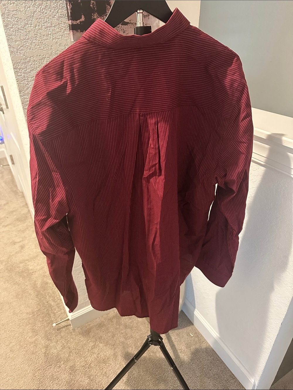 Men's Burgundy Button-Down Shirt by - Picture 4 of 4